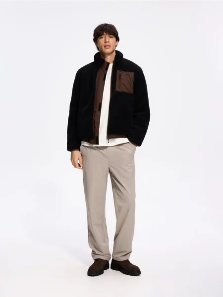 Reserved Ocieplane spodnie jogger szary