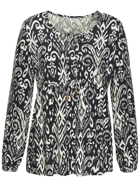 VIVANCE Bluză fildeş / noapte albastru