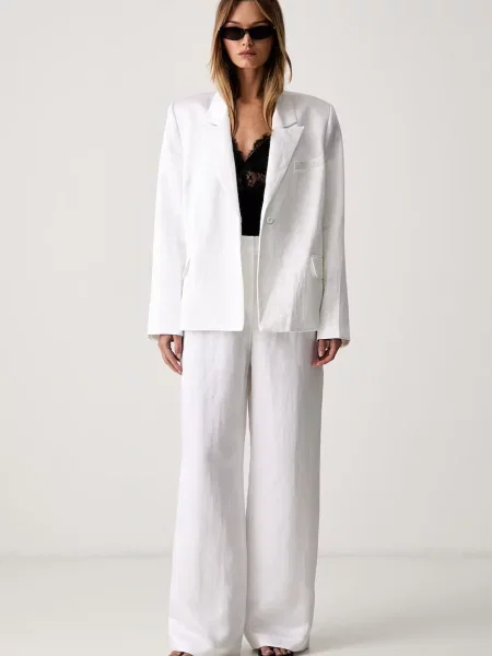 Le Privé штани regular з льоном FRANCOISE TROUSERS BLANC