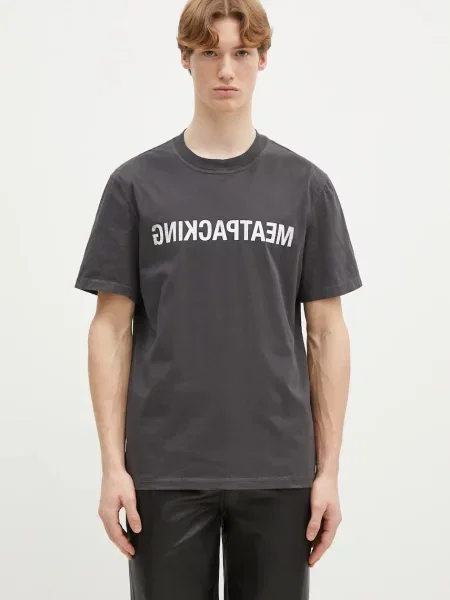 Majica Helmut Lang Meatpacking T.Mal Lt za muškarce s tiskom siva