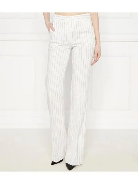Marella Pantaloni ULIVO | flare fit | cu adaos de in alb