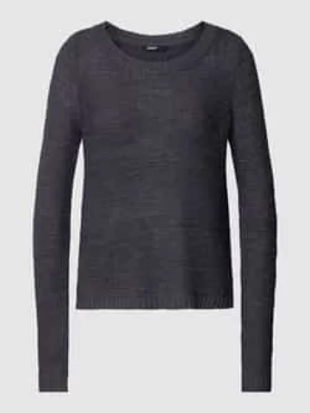 Sweter z dzianiny z okrągłym dekoltem model ‘GEENA’ Only czarny