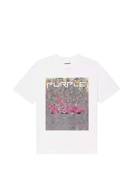 Grafic tricou Purple Brand cu imagine alb