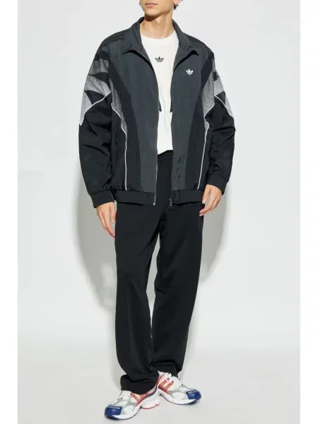 Pantaloni Adidas cu broderie de catifea negru