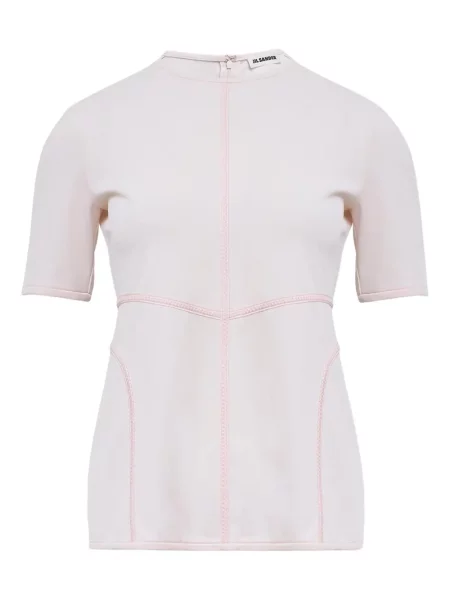 Tricou Jil Sander cu decolteu rotund roz