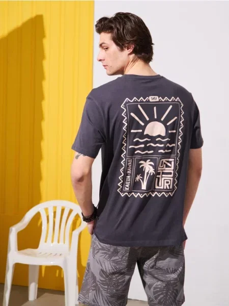 Sinsay Tričko s krátkým rukávem šedá