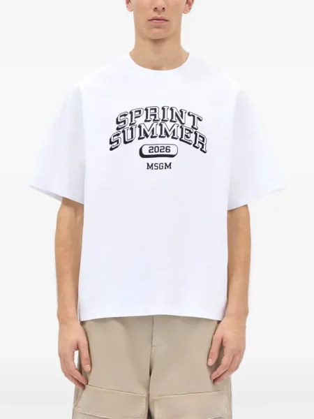 Grafic tricou Msgm alb