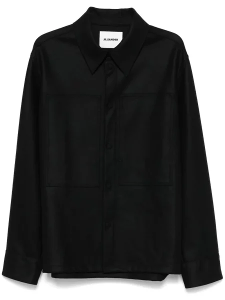 Cămașă Jil Sander de lână negru