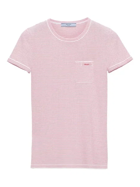 Koszulka Prada w paski biała