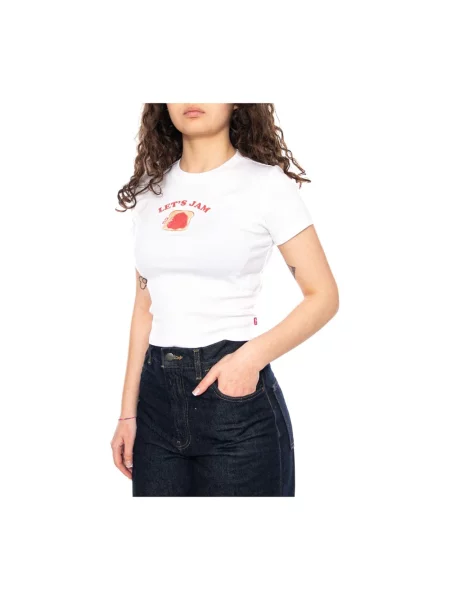 T-shirt o kroju shaping skinny fit z czystej bawełny Levi's biała