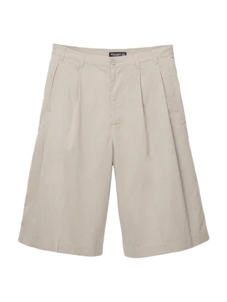 Pull&Bear Pantaloni cutați bej deschis alb