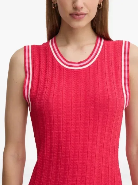 Rochie mini Liu Jo fără mâneci tricotate de costum roșu
