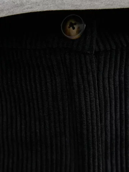 Вельветові штани United Colors of Benetton прямі висока посадка чорний