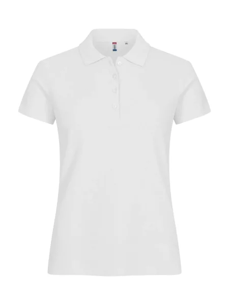 Clique Basic Polo – polo z bawełny klasyczny krój – White biała
