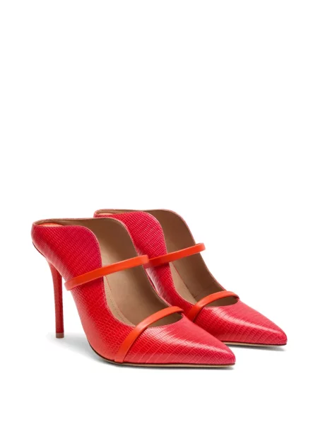 Papuci tip mules Malone Souliers din piele roșu