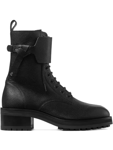 Botine Jimmy Choo cu șireturi din piele negru