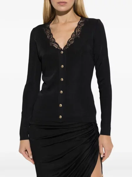 Cardigan Balmain din dantelă negru