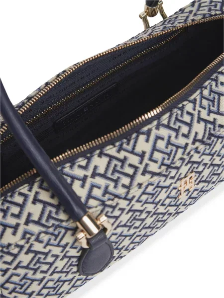 TOMMY HILFIGER Kabelka na rameno GRACE krémová / svetlomodrá / tmavomodrá modrá