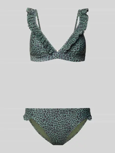 Zestaw bikini we wzór na całej powierzchni z falbanami Shiwi