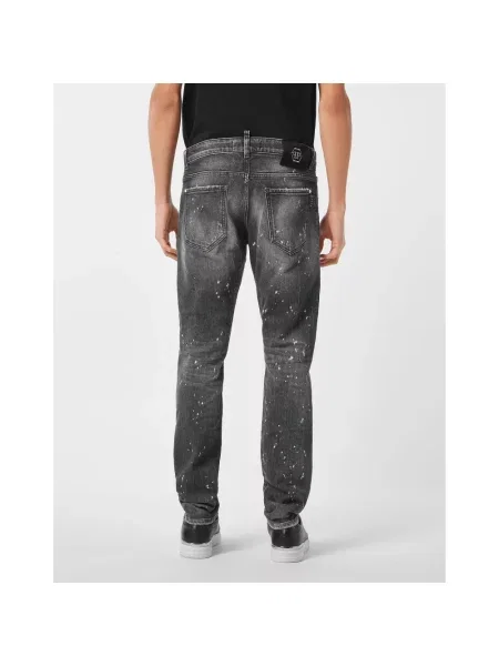 Jeansy straight leg Philipp Plein szare