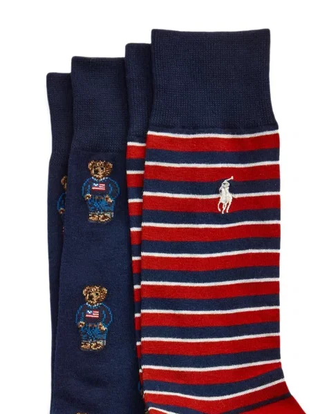 Ριγέ κάλτσες Polo Ralph Lauren από ζέρσεϋ με αυτόγραφο μπλε