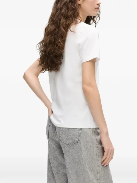 Tricou Karl Lagerfeld cu broderie alb