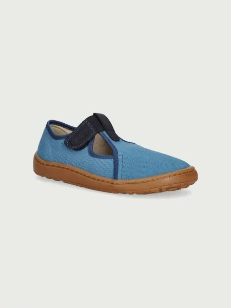 Froddo papuče za djecu BAREFOOT CANVAS T-BAR plava