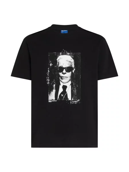 KARL LAGERFELD JEANS Tricou gri închis alb negru