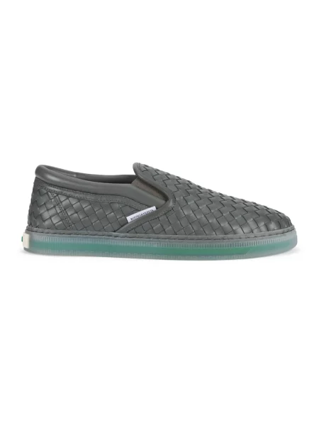 Sneakersy Bottega Veneta skórzane wsuwane szare