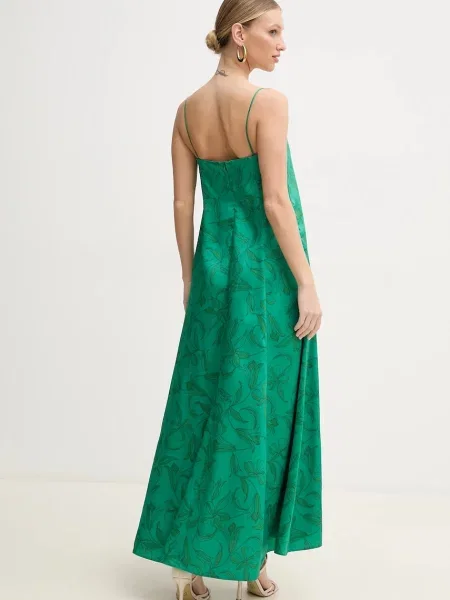 Marella sukienka Emme by Marella maxi rozkloszowana zielony