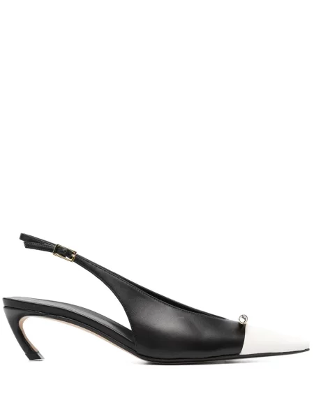Pantofi cu toc Lanvin din piele slingback negru