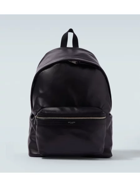Кожена раница Saint Laurent черно