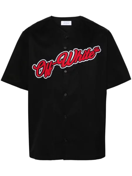 Риза Off-white бродирана бяло