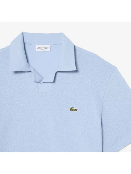Lacoste Lniana Koszulka Polo Classic Fit niebieska