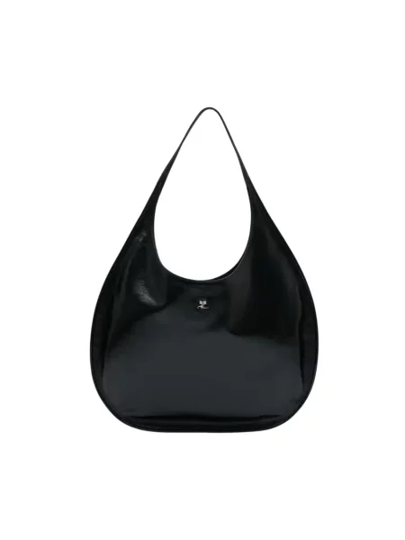 Torebka skórzana Courreges skórzana bez obcasa czarna