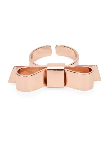 Lniany pierścionek Red Valentino z kokardką czerwony