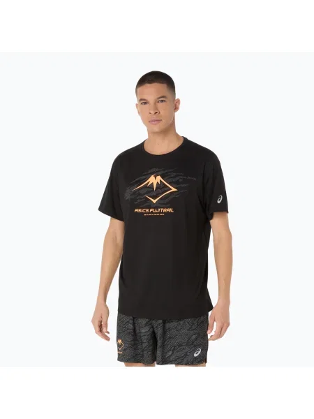 Tricou de alergare pentru bărbați ASICS Fujitrail Logo SS performance black negru