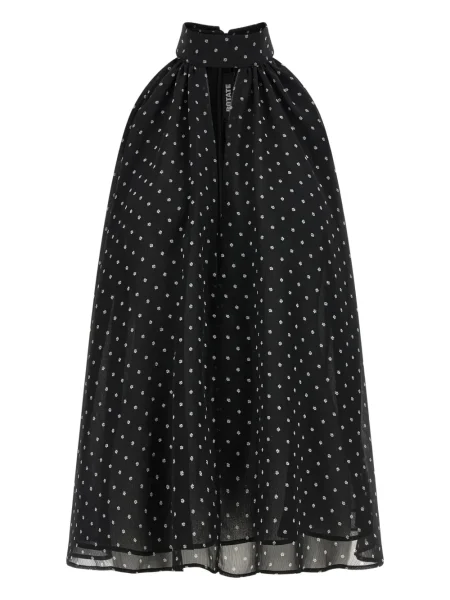 Top Rotate Birger Christensen cu funde cu gât halter negru