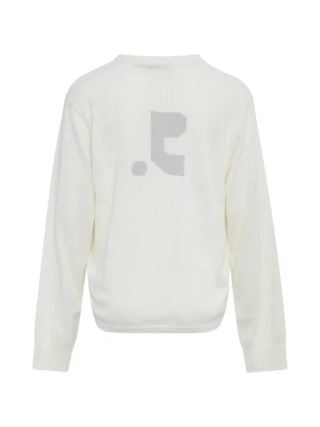 Pulover Rest & Recreation cu decolteu rotund alb