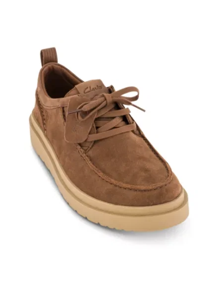 Półbuty Clarks sznurowane skórzane brązowe