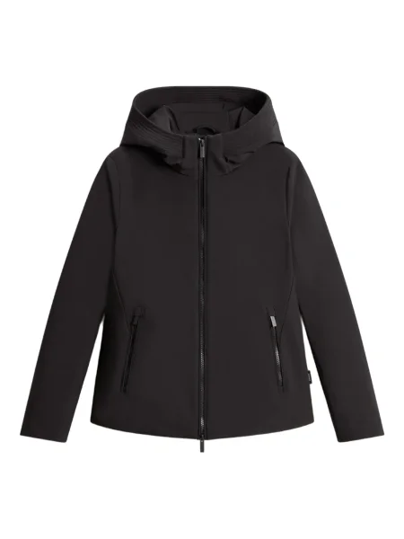 Geacă cu puf Woolrich cu glugă negru