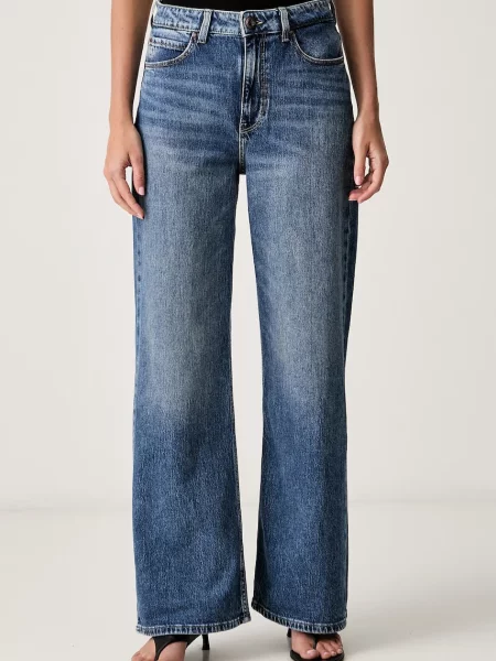 Guess blugi wide leg pentru femei SEXY FLARE albastru