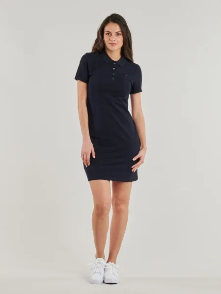 Ruhák Tommy Hilfiger SLIM PIQUE POLO DRESS SS kék