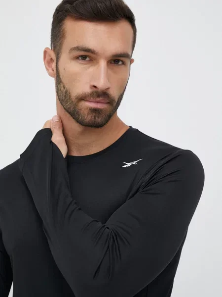 Тениска с дълъг ръкав Reebok черно