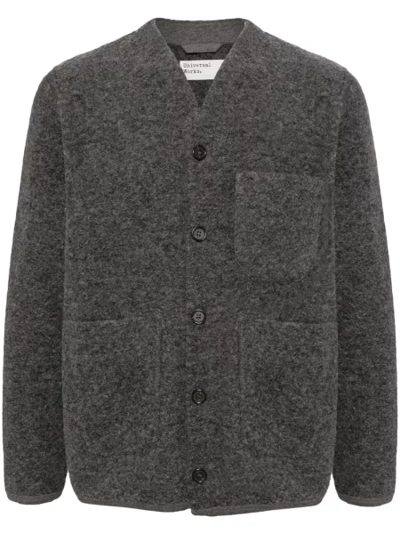 Fleecový kardigan Universal Works šedý