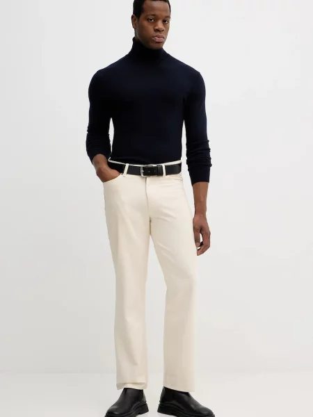 Светр з домішкою вовни Sisley легкий гольф бежевий