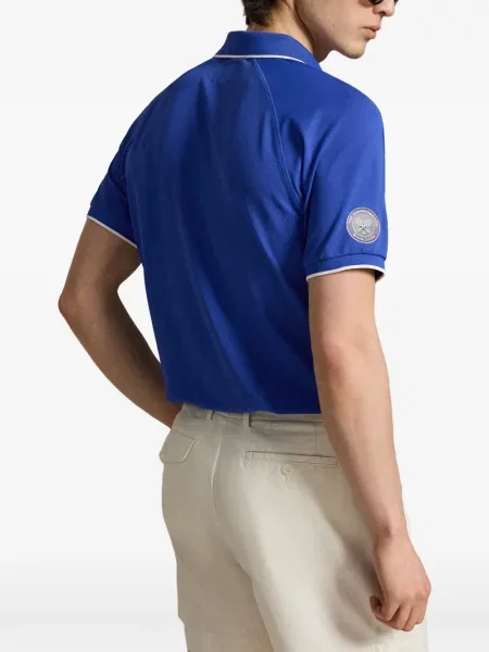 Șapcă Polo Ralph Lauren de mătase cu dungi cu cataramă albastru