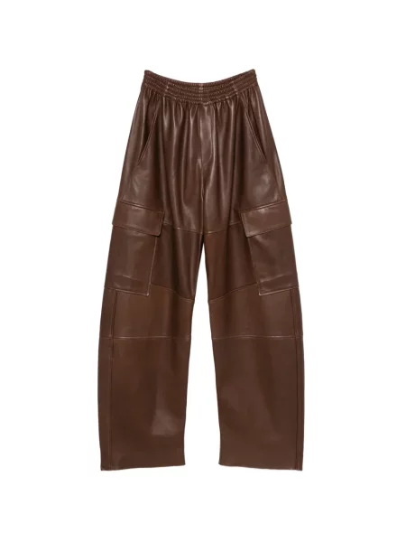 Pantaloni cargo Petar Petrov din piele maro