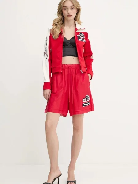 Шорти Pinko однотонна висока посадка червоний