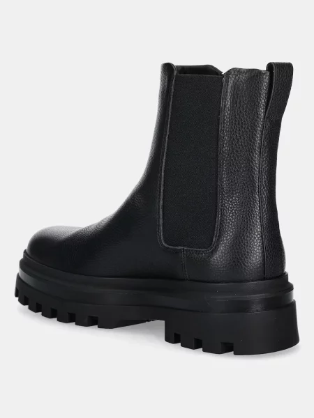 Kožené kotníkové boty Calvin Klein LUGGED CHELSEA BOOT HIGH LTH černá
